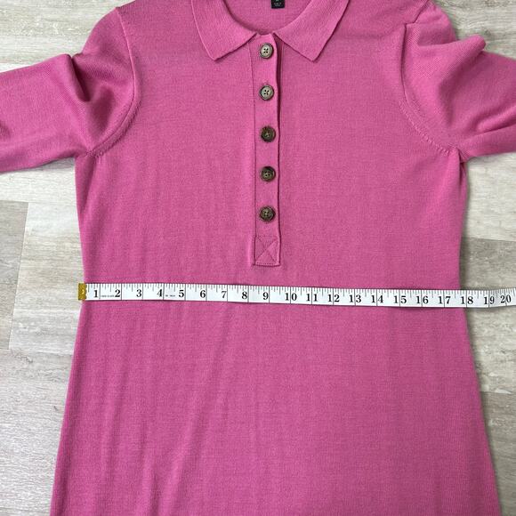 J.Crew Collared merino wool sweater-dress in Pink #BB375 size medium long sleeve - Picture 8 of 11